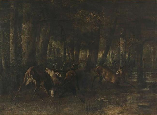 Gustave Courbet Spring Rut The Battle of the Stags Norge oil painting art
